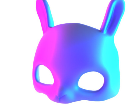 3D Printing Minimal Rabbit Stylized Bunny Mask toy 3D Modell