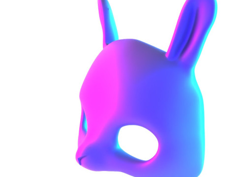 3D Printing Minimal Rabbit Stylized Bunny Mask toy 3D Modell