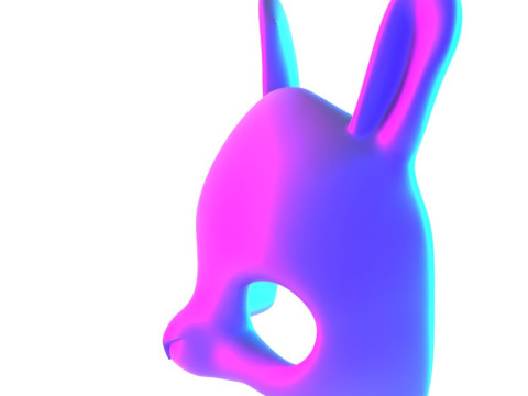 3D Printing Minimal Rabbit Stylized Bunny Mask toy 3D Modell