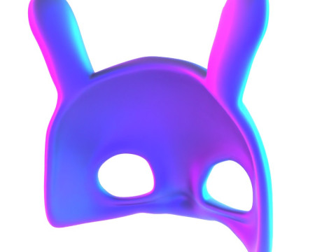 3D Printing Minimal Rabbit Stylized Bunny Mask toy 3D Modell