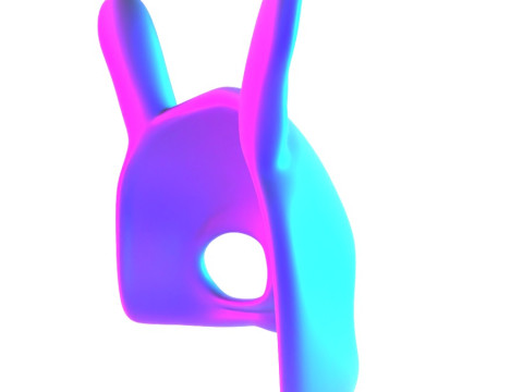 3D Printing Minimal Rabbit Stylized Bunny Mask toy 3D Modell