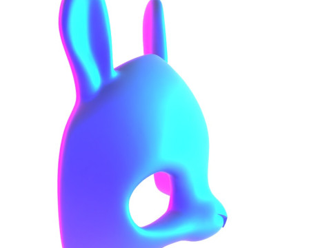 3D Printing Minimal Rabbit Stylized Bunny Mask toy 3D Modell