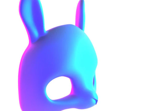3D Printing Minimal Rabbit Stylized Bunny Mask toy 3D Model