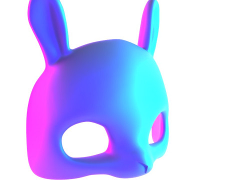 3D Printing Minimal Rabbit Stylized Bunny Mask toy 3D Modell