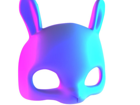 3D Printing Minimal Rabbit Stylized Bunny Mask toy 3D Modell