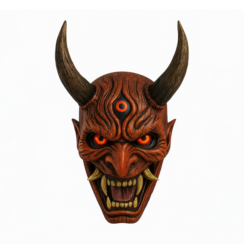 3D Printing Japanese Hannya Mask The Third Eye Oni Red Devil toy Modello 3D .c4d .max .obj .3ds .fbx .stl .blend 