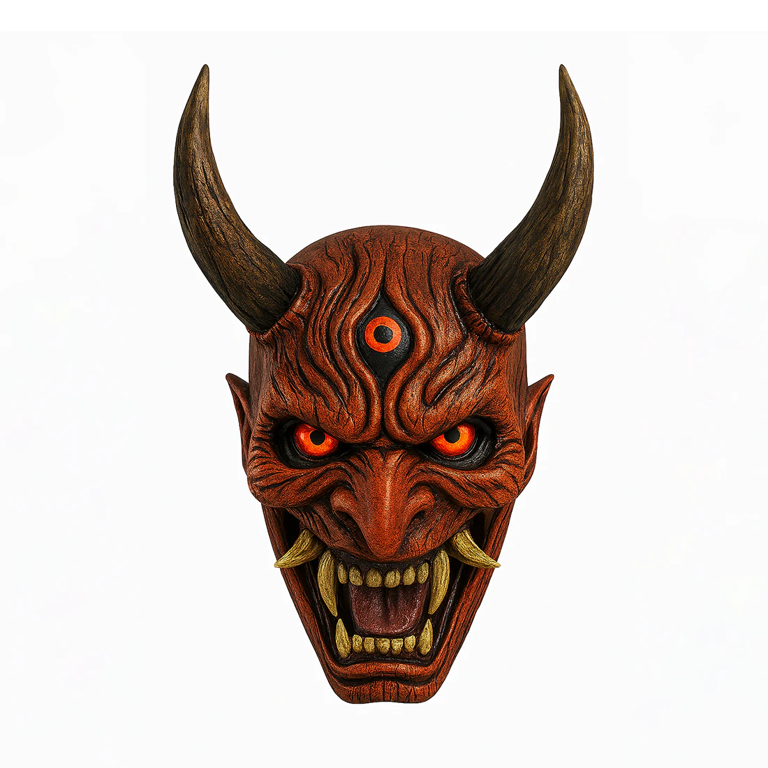3D Printing Japanese Hannya Mask The Third Eye Oni Red Devil toy 3D Model .c4d .max .obj .3ds .fbx .stl .blend 