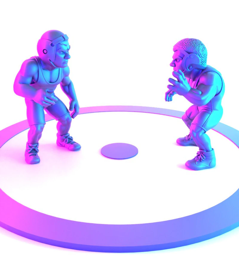 Giocattolo amatoriale di Westling Fighters con stampa 3D Modello 3D .c4d .max .obj .3ds .fbx .stl .blend 