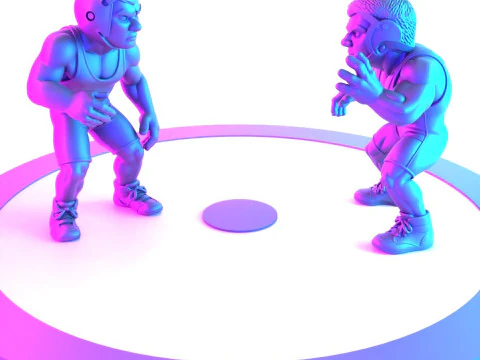 Giocattolo amatoriale di Westling Fighters con stampa 3D Modello 3D