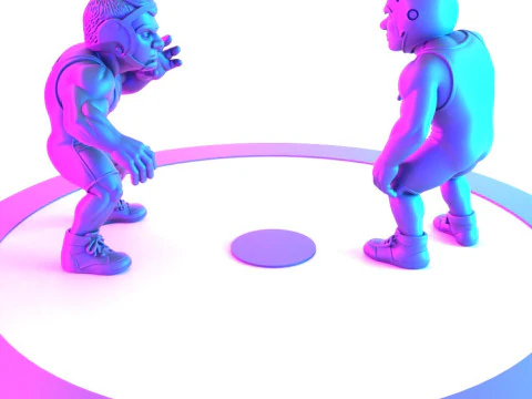 Giocattolo amatoriale di Westling Fighters con stampa 3D Modello 3D