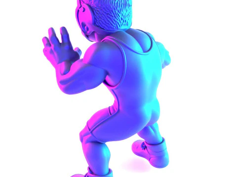 Giocattolo amatoriale di Westling Fighters con stampa 3D Modello 3D