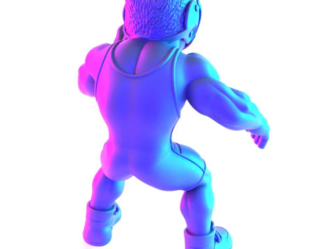 Giocattolo amatoriale di Westling Fighters con stampa 3D Modello 3D