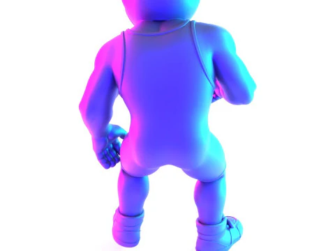 Giocattolo amatoriale di Westling Fighters con stampa 3D Modello 3D