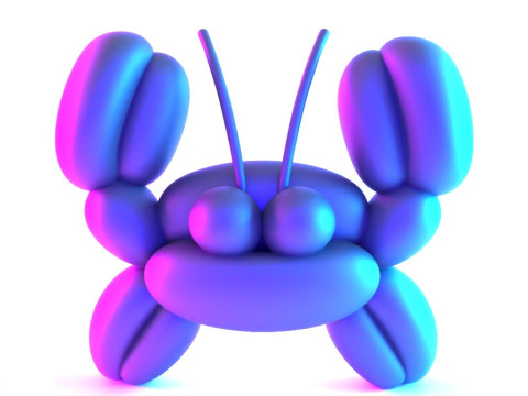 3D Printing Sea Crab Balloon Decoration Props Second Life toy 3D Model