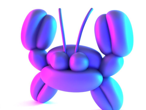3D Printing Sea Crab Balloon Decoration Props Second Life toy 3D Model