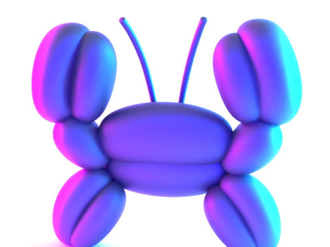 3D Printing Sea Crab Balloon Decoration Props Second Life toy 3D Model