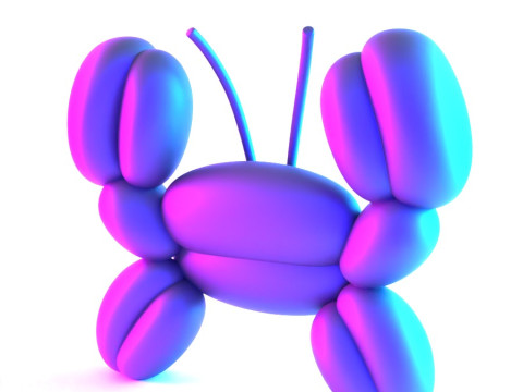 3D Printing Sea Crab Balloon Decoration Props Second Life toy 3D Model
