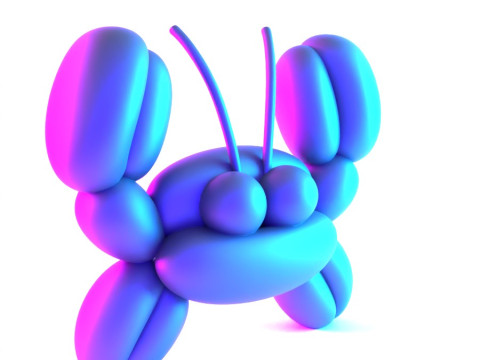 3D Printing Sea Crab Balloon Decoration Props Second Life toy 3D Model