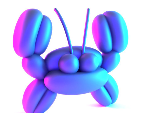 3D Printing Sea Crab Balloon Decoration Props Second Life toy 3D Model