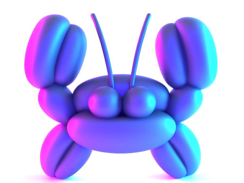 3D Printing Sea Crab Balloon Decoration Props Second Life toy 3D Model
