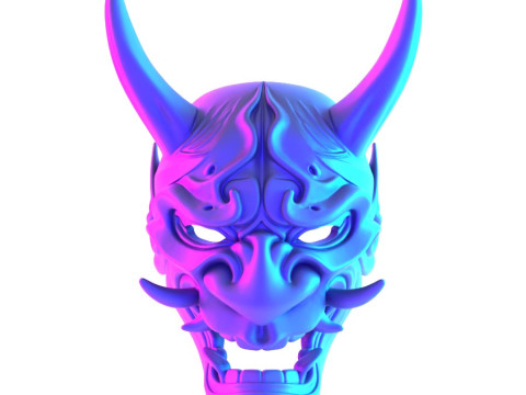 3D Printing Japanese Blue Oni Mask toy 3D Модель