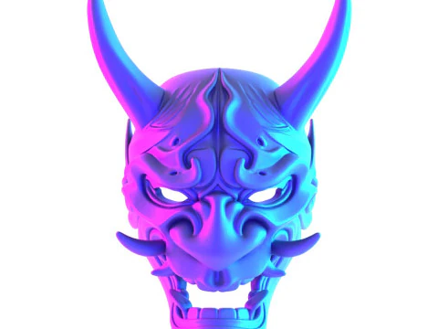 3D Printing Japanese Blue Oni Mask toy 3D Model