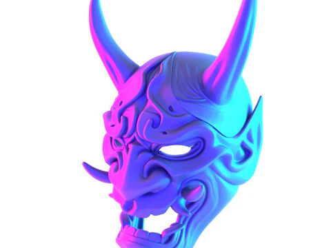 3D Printing Japanese Blue Oni Mask toy 3D Model