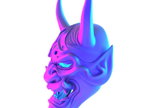 3D Printing Japanese Blue Oni Mask toy 3D Model
