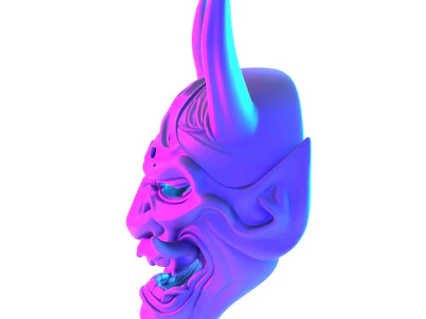 3D Printing Japanese Blue Oni Mask toy 3D Model