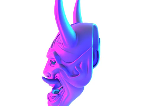 3D Printing Japanese Blue Oni Mask toy 3D Model