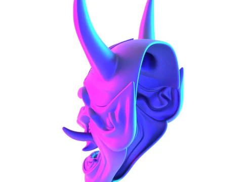 3D Printing Japanese Blue Oni Mask toy 3D Model