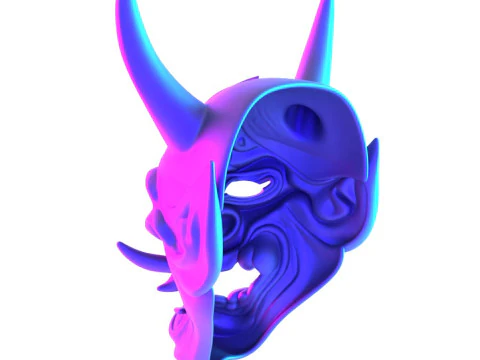 3D Printing Japanese Blue Oni Mask toy 3D Model