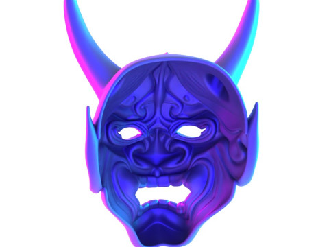 3D Printing Japanese Blue Oni Mask toy 3D Модель