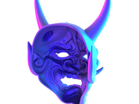 3D Printing Japanese Blue Oni Mask toy 3D Model