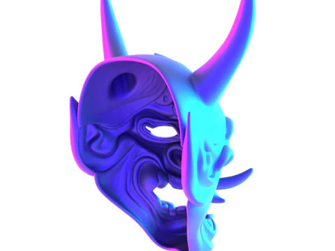 3D Printing Japanese Blue Oni Mask toy 3D Model