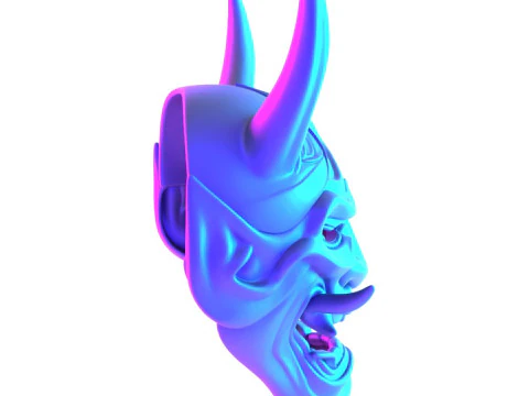 3D Printing Japanese Blue Oni Mask toy 3D Model