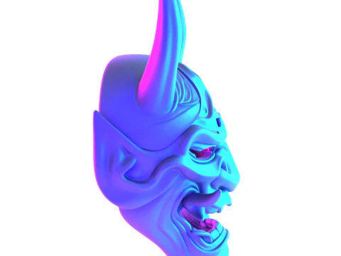 3D Printing Japanese Blue Oni Mask toy 3D Model