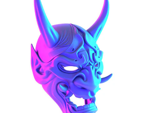 3D Printing Japanese Blue Oni Mask toy 3D Model
