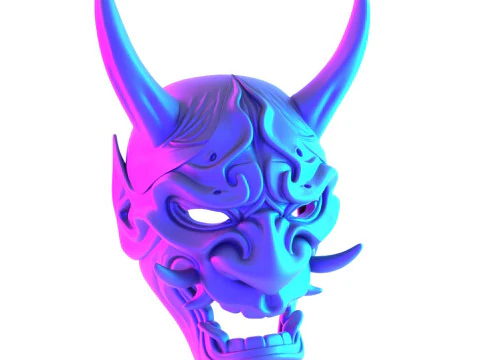 3D Printing Japanese Blue Oni Mask toy 3D Model