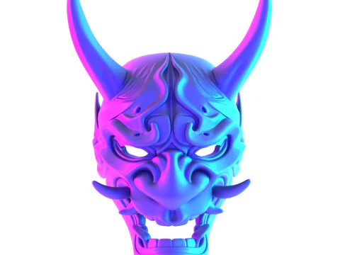 3D Printing Japanese Blue Oni Mask toy 3D Model