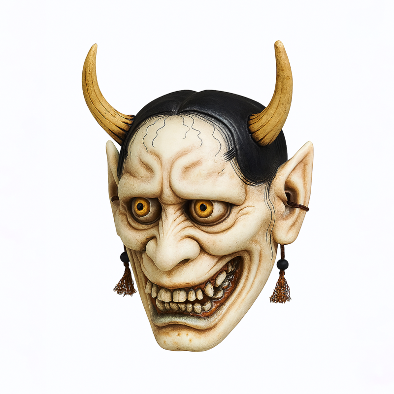 3D Printing Japanese White Oni Painful Hannya Mask toy 3Dモデル .c4d .max .obj .3ds .fbx .stl .blend 