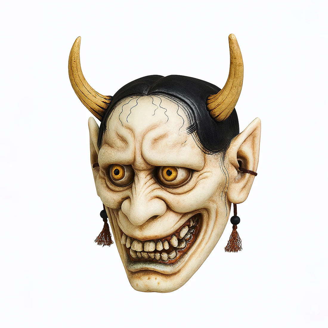 3D Printing Japanese White Oni Painful Hannya Mask toy 3D Model .c4d .max .obj .3ds .fbx .stl .blend 