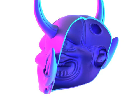 3D Printing Japanese White Oni Painful Hannya Mask toy 3D Model