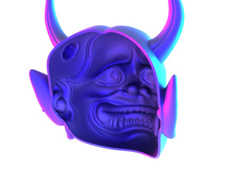 3D Printing Japanese White Oni Painful Hannya Mask toy 3Dモデル