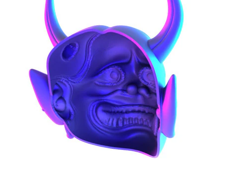 3D Printing Japanese White Oni Painful Hannya Mask toy 3D Model