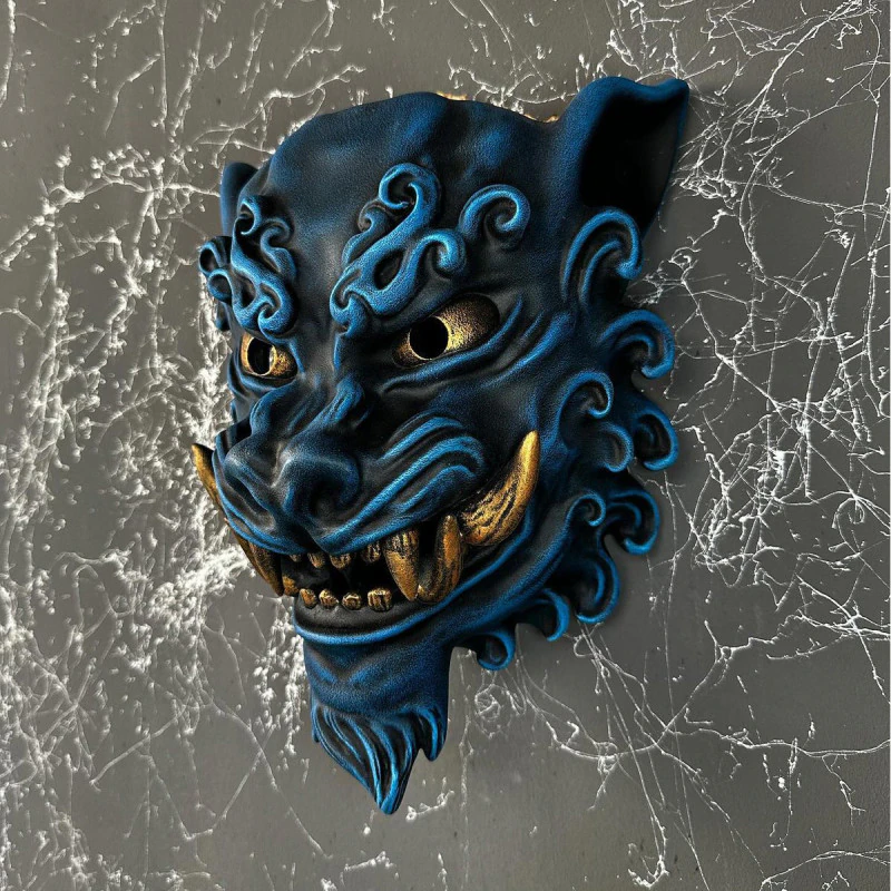 Синяя японская игрушка Oni Flame Fury с 3D-печатью 3D Модель .c4d .max .obj .3ds .fbx .stl .blend 