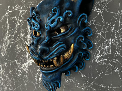3D Printing Blue Japanese Flame Fury Oni toy 3D Модель
