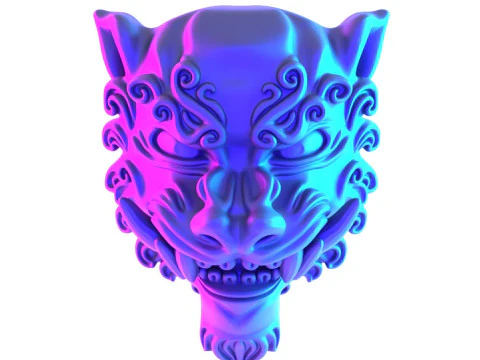 Синяя японская игрушка Oni Flame Fury с 3D-печатью 3D Модель