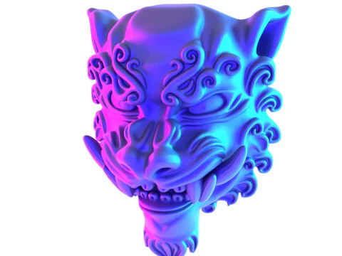 Синяя японская игрушка Oni Flame Fury с 3D-печатью 3D Модель