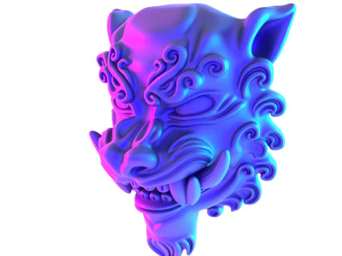 Синяя японская игрушка Oni Flame Fury с 3D-печатью 3D Модель